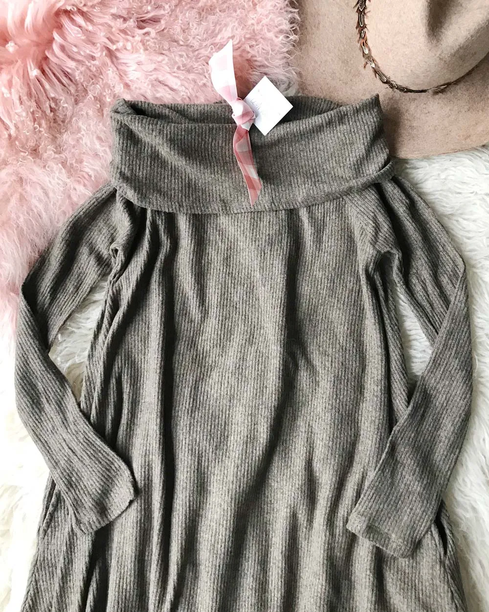 Cozy Thermal Dress in Brown