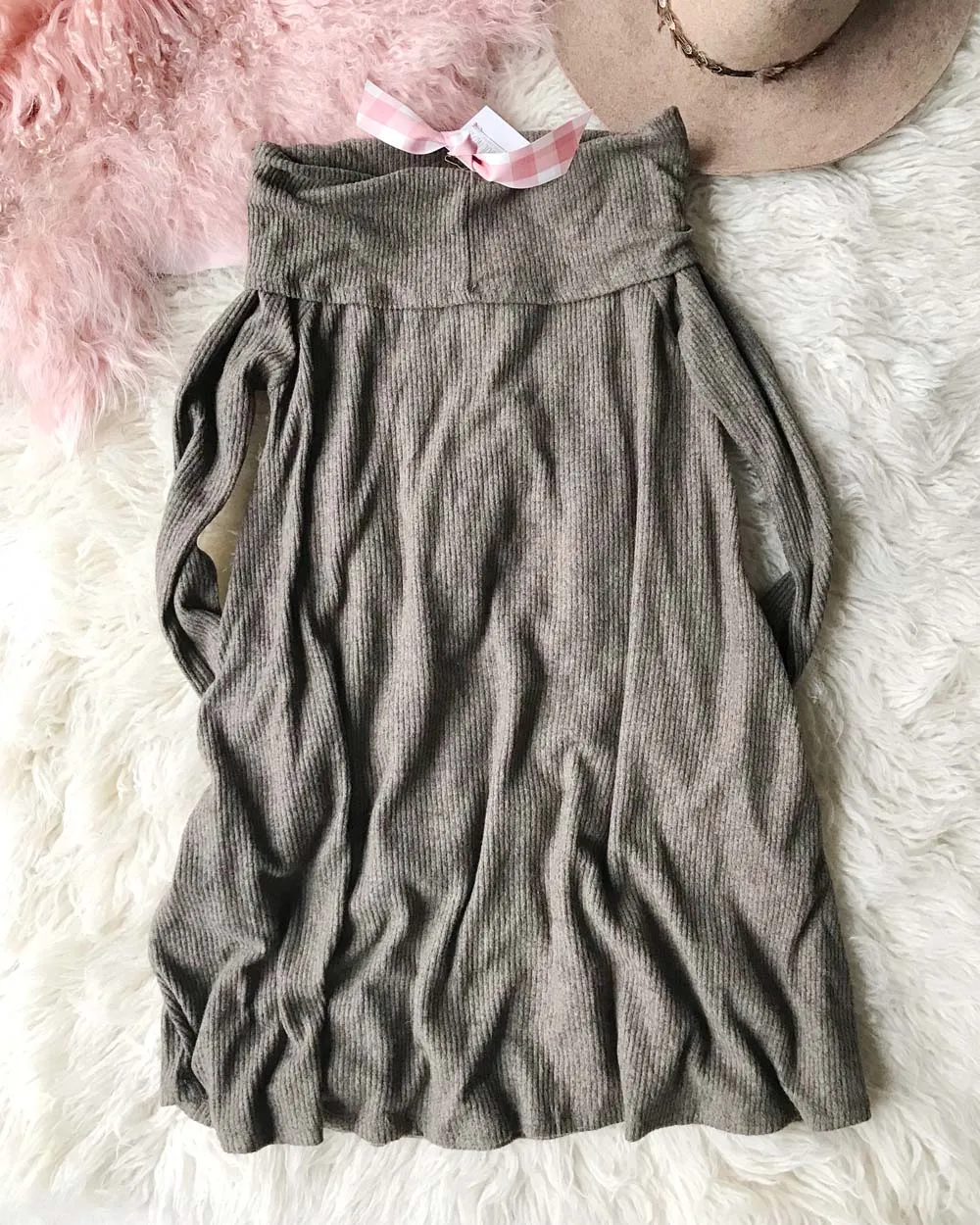 Cozy Thermal Dress in Brown