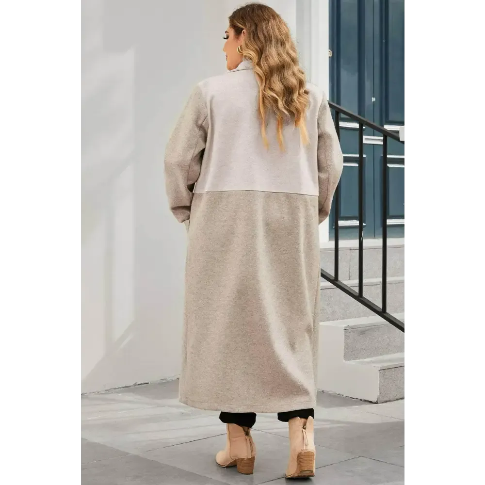 Elegant Plus Size Longline Coat in Timeless Luxury Fashion for Woman