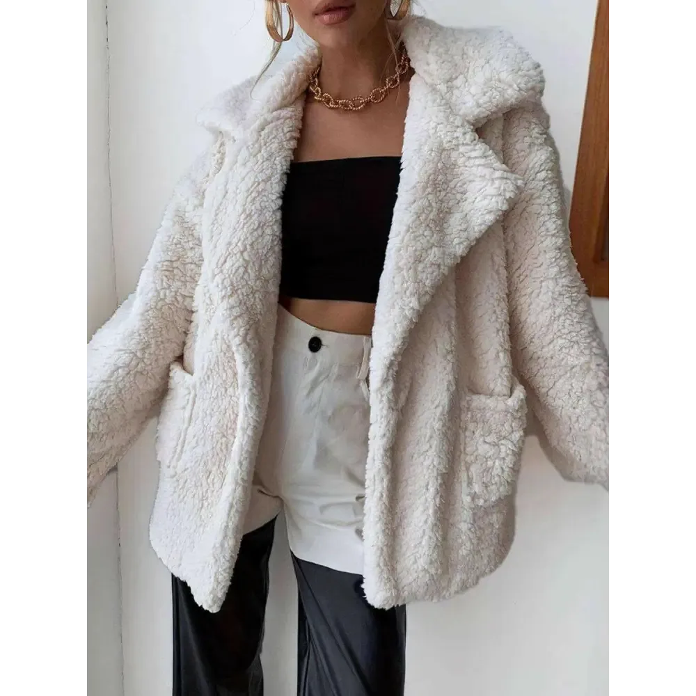 Indulge in Luxury Fashion for Women with the Fuzzy Open Front Coat