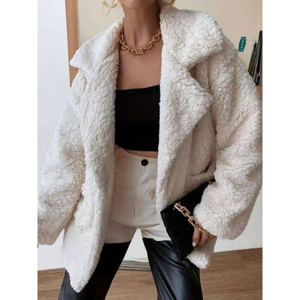 Indulge in Luxury Fashion for Women with the Fuzzy Open Front Coat