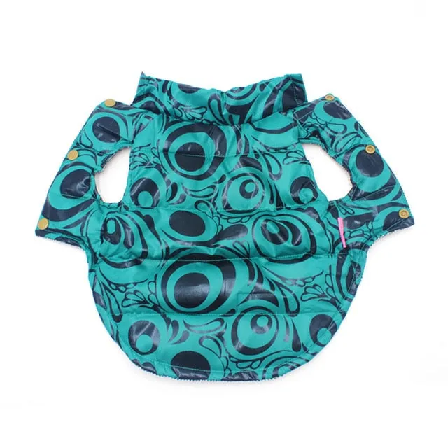 New Comfy Color Printed Winter Outfit Puppy Coat Jacket