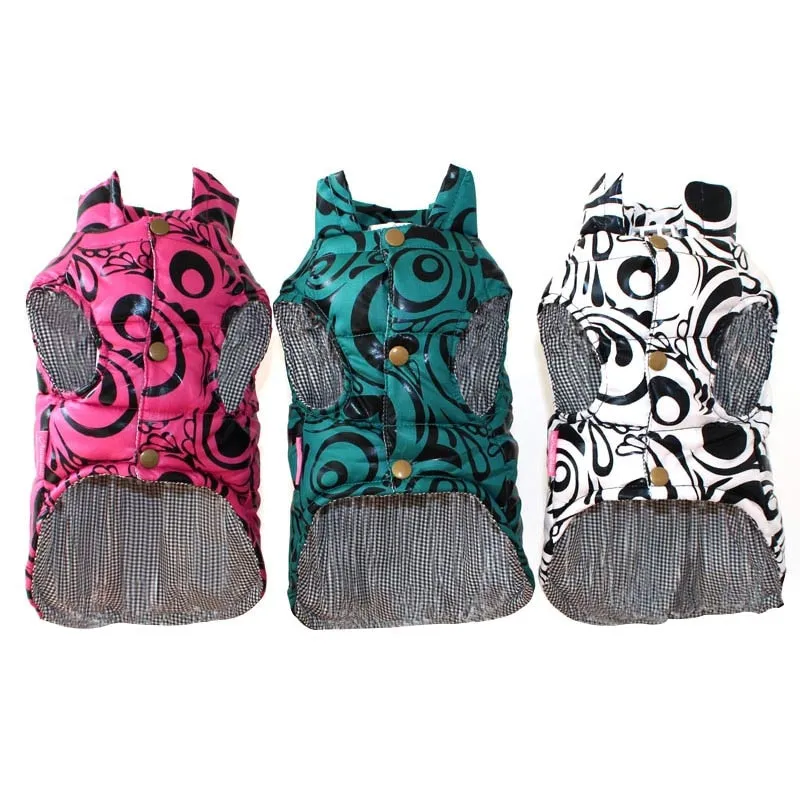 New Comfy Color Printed Winter Outfit Puppy Coat Jacket