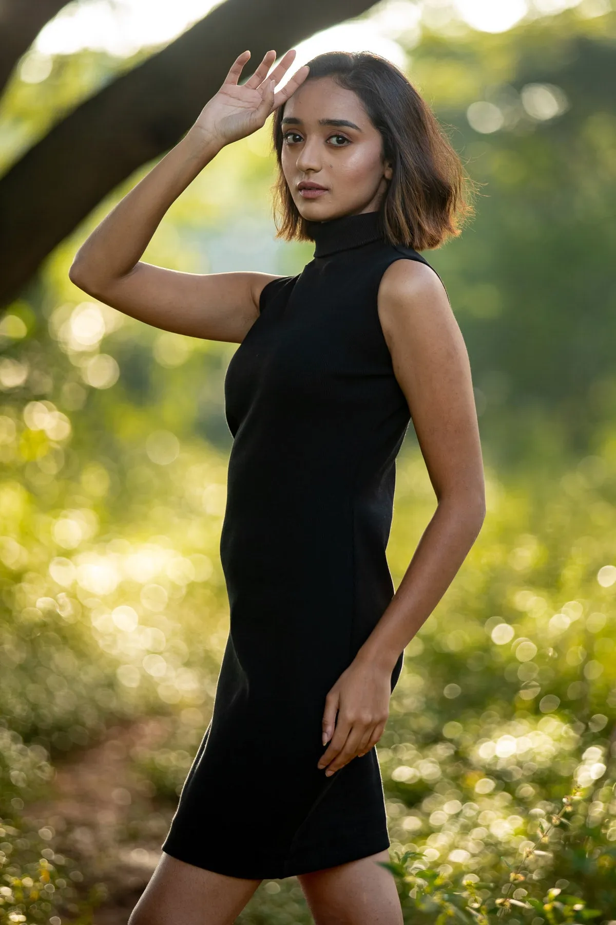 Tulip Black Rib Dress