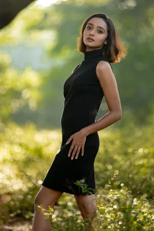 Tulip Black Rib Dress